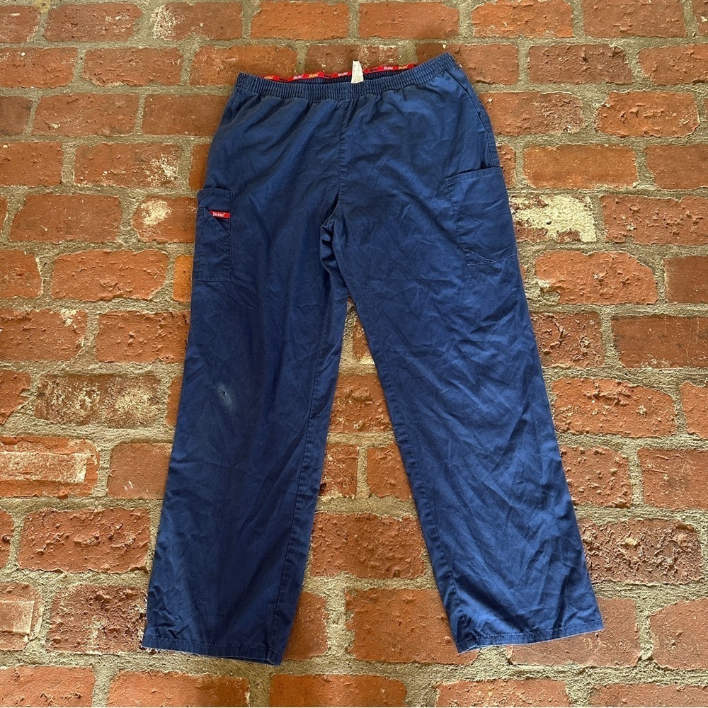 Dickies EDS Signature Women Scrubs Blue Pant Natural Rise Pull-On Size XL